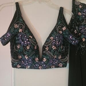 2 piece Rachel Allan hand beaded prom dress. Women's 4